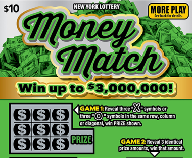 MONEY MATCH scratch-off ticket