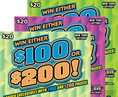 WIN EITHER $100 OR $200! scratch-off ticket