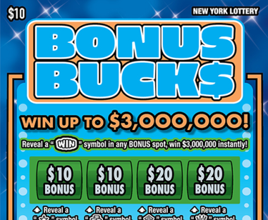 BONUS BUCKS scratch-off ticket