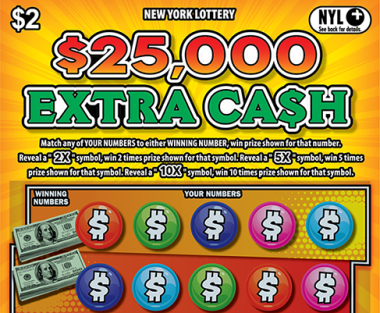 $25,000 EXTRA CA$H scratch-off ticket