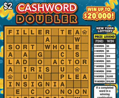 CASHWORD DOUBLER scratch-off ticket