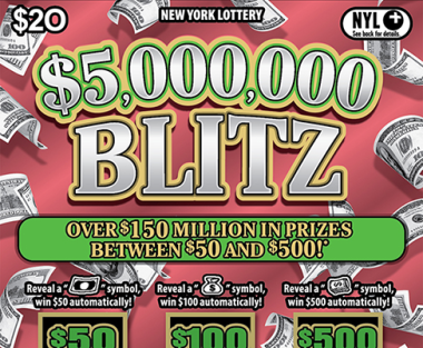 $5,000,000 BLITZ scratch-off ticket