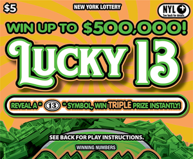 LUCKY 13 scratch-off ticket