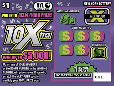 10Xtra scratch-off ticket