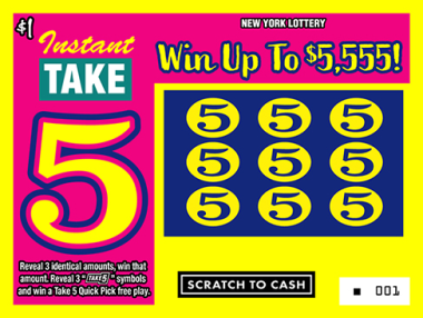INSTANT TAKE 5 scratch-off ticket