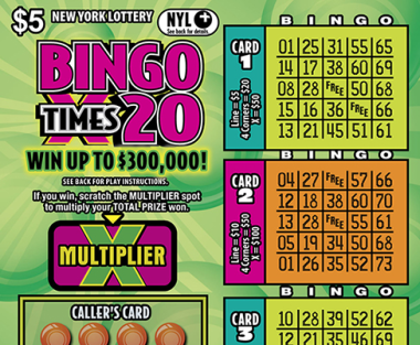 BINGO TIMES 20 scratch-off ticket