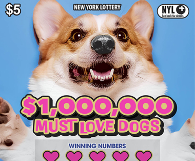 $1,000,000 MUST LOVE DOGS scratch-off ticket