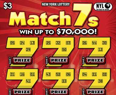 MATCH 7s scratch-off ticket