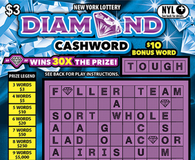 DIAMOND CASHWORD scratch-off ticket