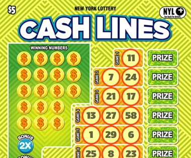 CASH LINES scratch-off ticket