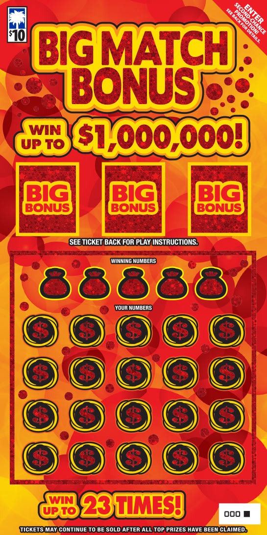 Big Match Bonus scratch-off ticket