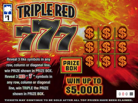 Triple Red 777 ($1) scratch-off ticket