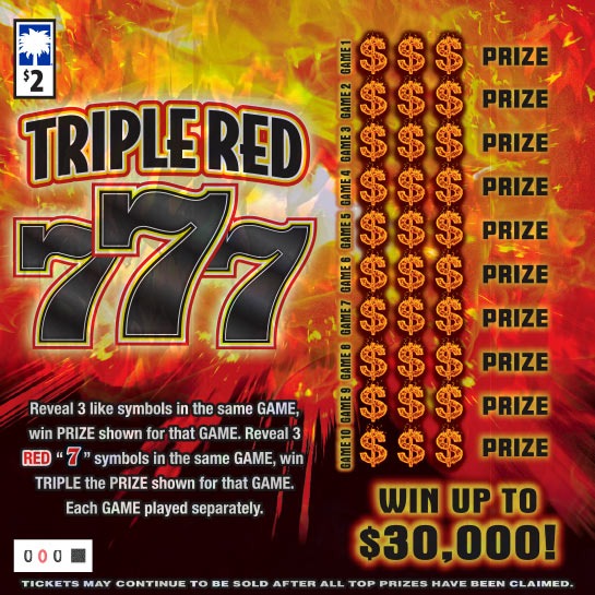 Triple Red 777 ($2) scratch-off ticket