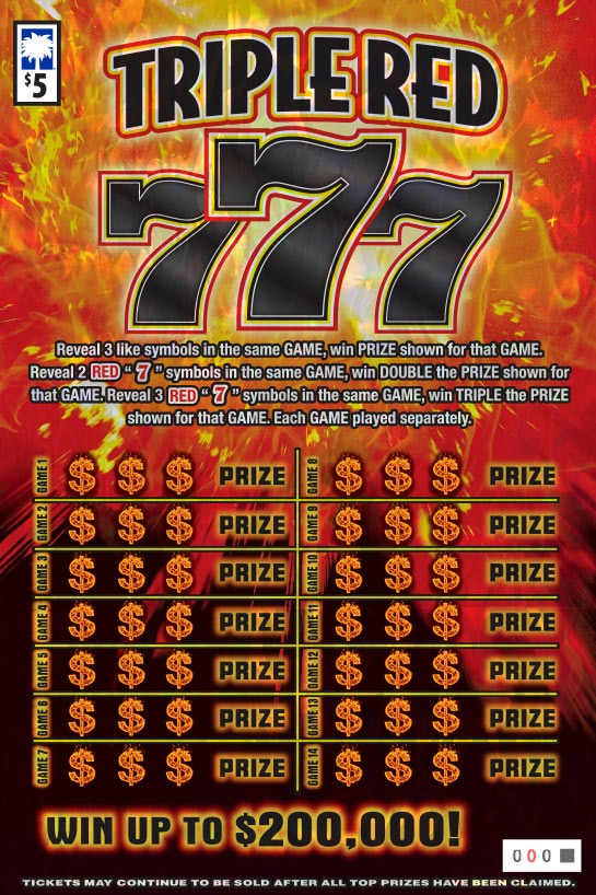 Triple Red 777 ($5) scratch-off ticket
