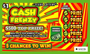 Cash Frenzy scratch-off ticket