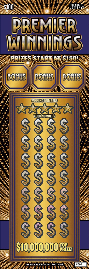 Premier Winnings scratch-off ticket