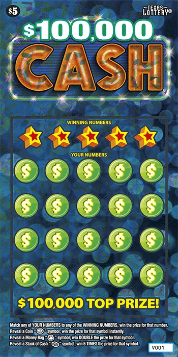$100,000 Cash scratch-off ticket