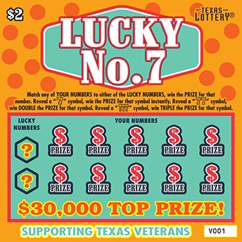 Lucky No. 7 scratch-off ticket
