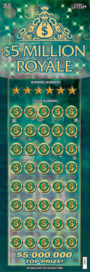 $5 Million Royale scratch-off ticket