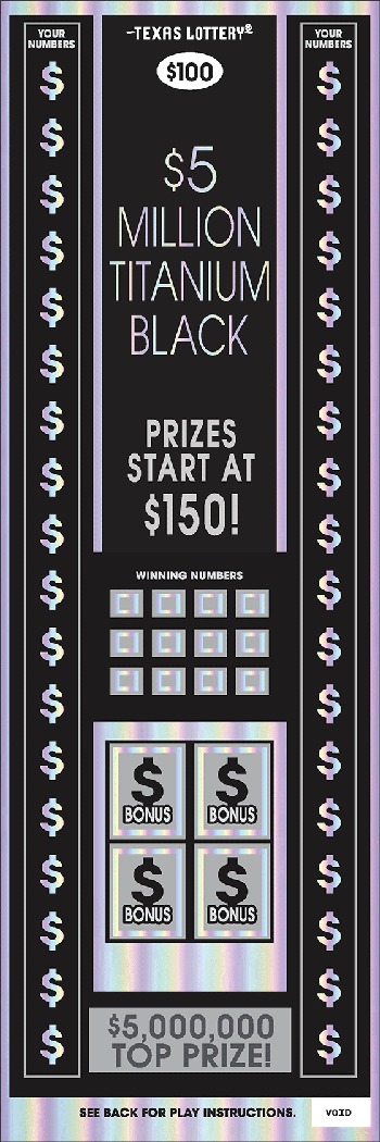 $5 Million Titanium Black scratch-off ticket