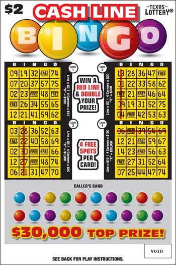 Cash Line Bingo scratch-off ticket