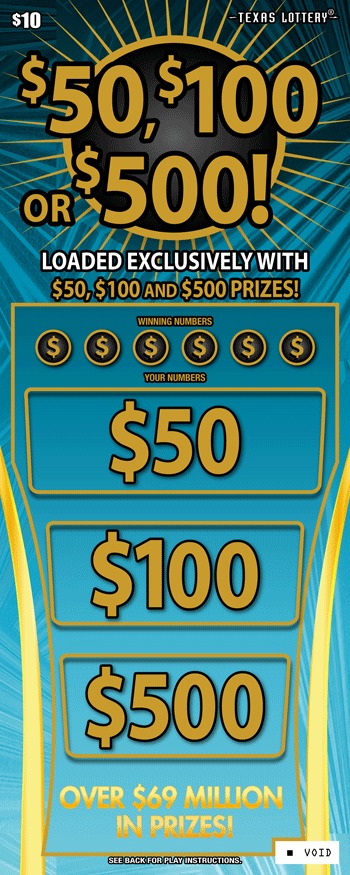 $50, $100 OR $500! scratch-off ticket