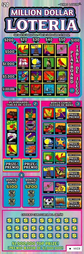 Million Dollar Loteria scratch-off ticket