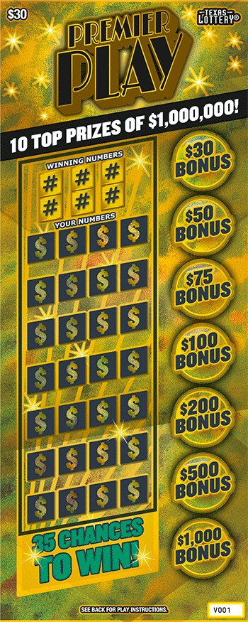 Premier Play scratch-off ticket