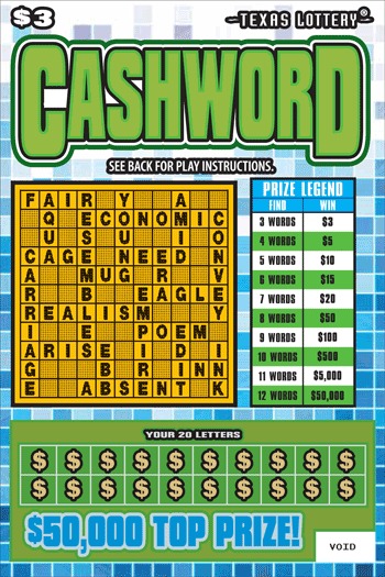 Cashword scratch-off ticket
