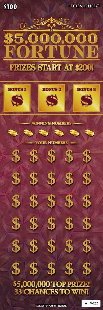 $5,000,000 Fortune scratch-off ticket