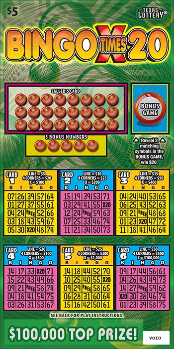 Bingo Times 20 scratch-off ticket