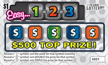 Easy...1-2-3 scratch-off ticket