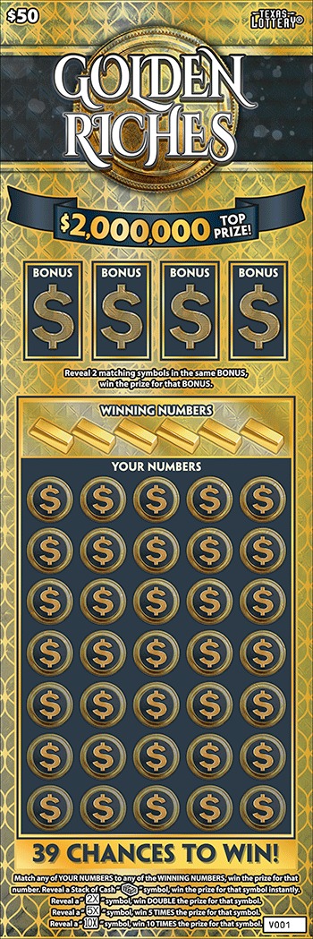 Golden Riches scratch-off ticket