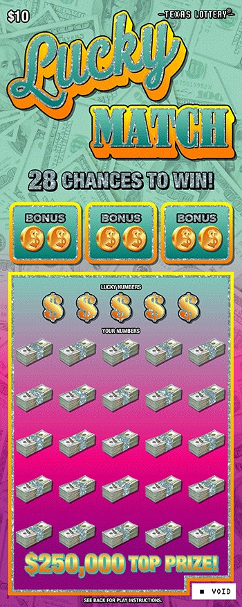 Lucky Match scratch-off ticket