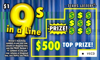 9s In A Line scratch-off ticket
