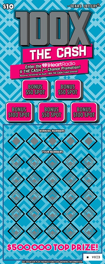 100X The Cash scratch-off ticket
