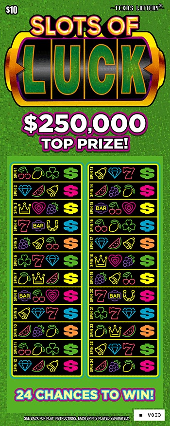 Slots of Luck scratch-off ticket