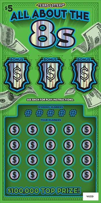 All About the 8s scratch-off ticket