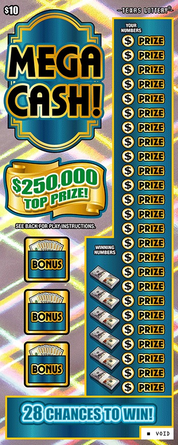 Mega Cash! scratch-off ticket