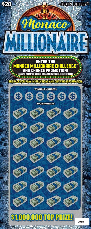 Monaco Millionaire scratch-off ticket