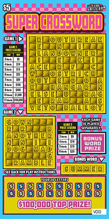 Super Crossword scratch-off ticket