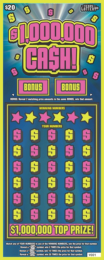 $1,000,000 Ca$h! scratch-off ticket
