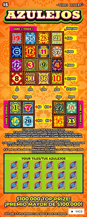 Azulejos scratch-off ticket