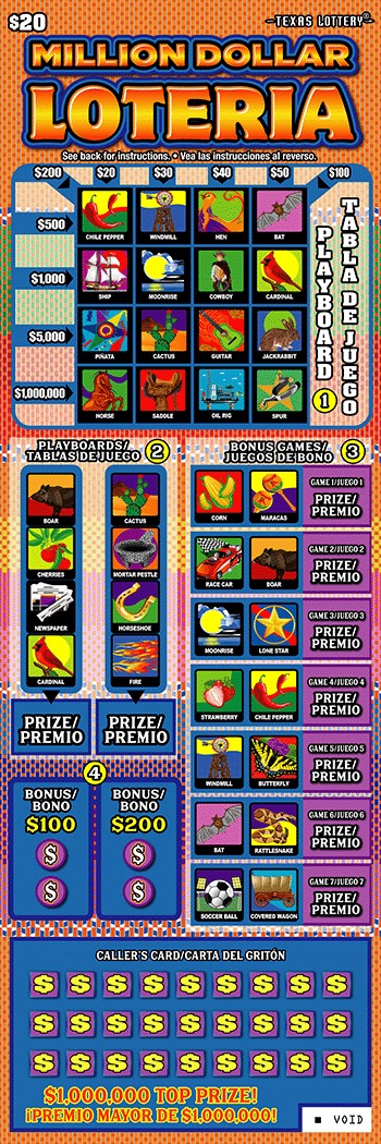 Million Dollar Loteria scratch-off ticket