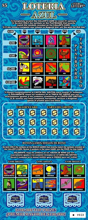 Loteria Azul scratch-off ticket