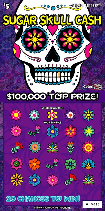 Sugar Skull Cash scratch-off ticket