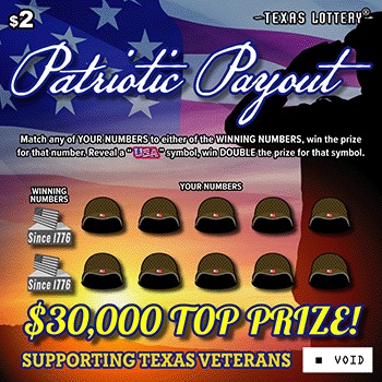 Patriotic Payout scratch-off ticket